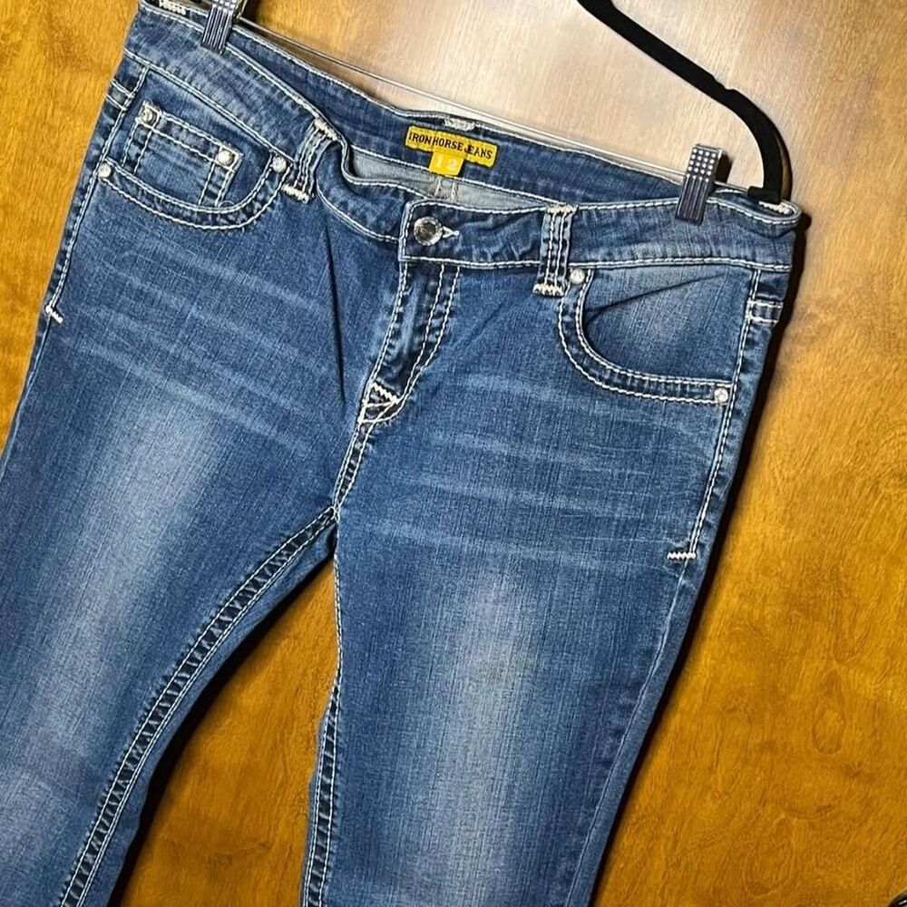 Iron Horse Women's Blue and Navy Jeans - Picture 3 of 7